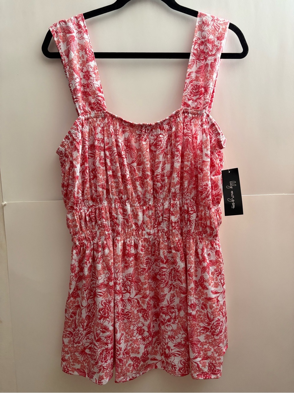 4 for $25 🌹 Lily Morgan Red & White Floral Sleeveless Top – Size 3X – NWT